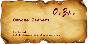 Oancse Zsanett névjegykártya